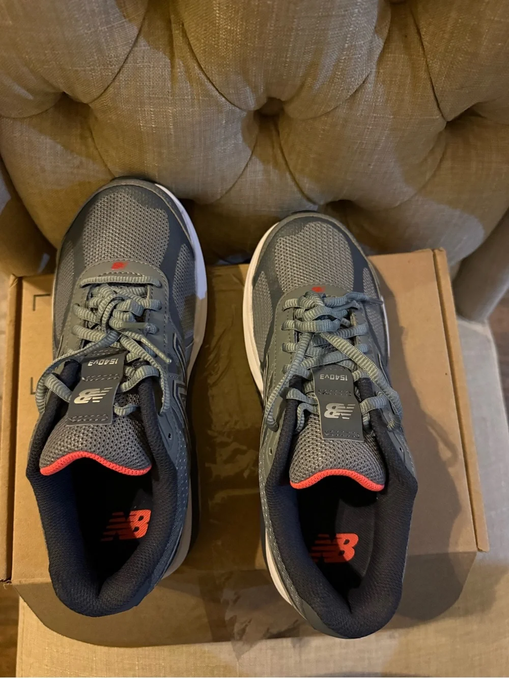 New Balance Women’s Gray and Coral Athletic Sneakers